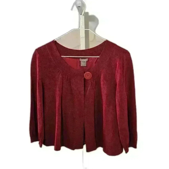 Ann Taylor Red Cardigan with Button - Soft and Versatile - Picture 1 of 4